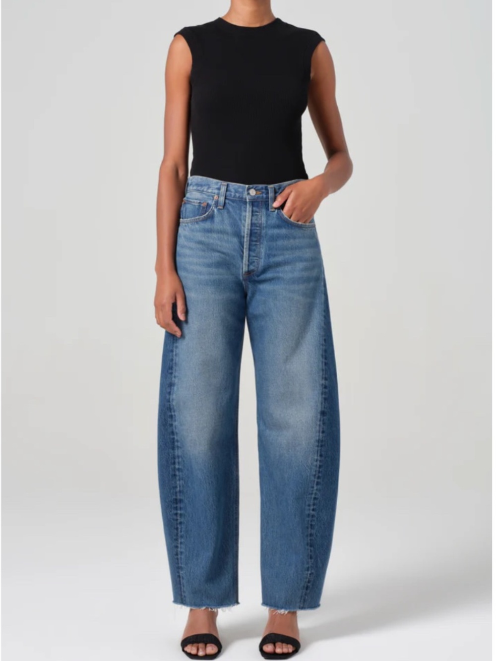 Agolde Luna High Rise Curved Taper Jeans, Sz 25